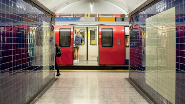 Tube Train at a Station, London